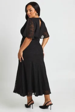 Plus Burnout à manches d'ange Robe midaxi