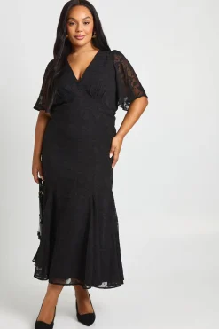 Plus Burnout à manches d'ange Robe midaxi