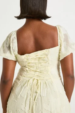 Plus Burnout Milkmaid Robe Midi dress