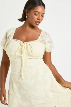 Plus Burnout Milkmaid Robe Midi dress