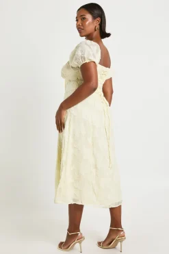 Plus Burnout Milkmaid Robe Midi dress