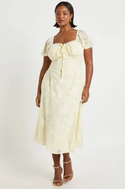 Plus Burnout Milkmaid Robe Midi dress