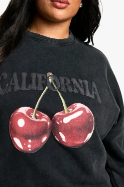 Plus California Cherry Sweatshirt Oversize