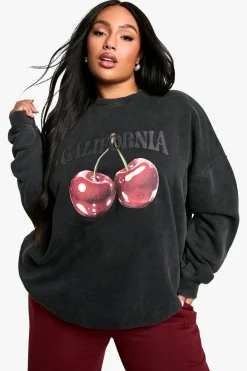 Plus California Cherry Sweatshirt Oversize