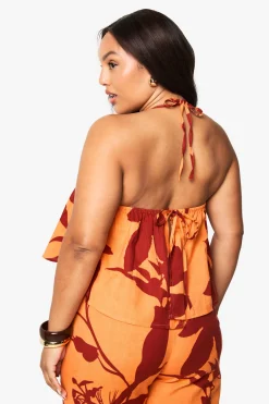Plus Camisole longue à motif floral abstrait