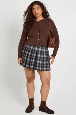 Plus cardigan à col ras du cou boxy en duvet