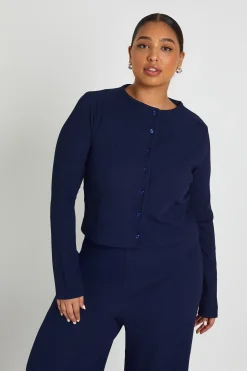 Plus Cardigan Froissé & Pantalon à Jambes Larges Ensemble Coordonné
