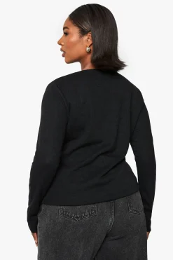 PLUS CARDIGAN GRANDE TAILLE TRICOTÉ À BOUTONS DORÉS