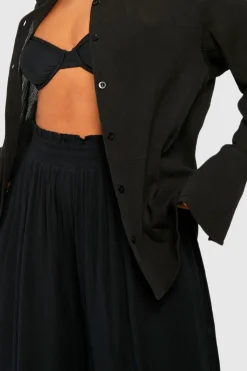 boohoo Plus Cheesecloth Beach Trousers<Femme Tenues De Plage