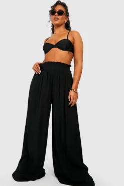 boohoo Plus Cheesecloth Beach Trousers<Femme Tenues De Plage