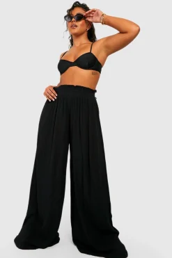 boohoo Plus Cheesecloth Beach Trousers<Femme Tenues De Plage