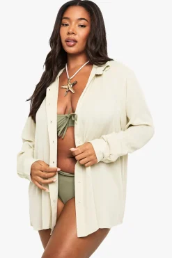 boohoo Plus Chemise Oversize Beachwear Essentials<Femme Tenues De Plage