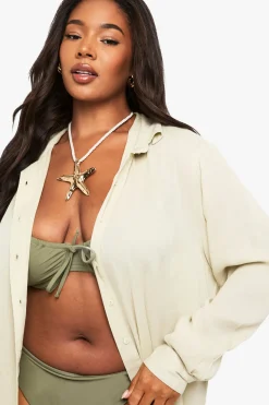 boohoo Plus Chemise Oversize Beachwear Essentials<Femme Tenues De Plage