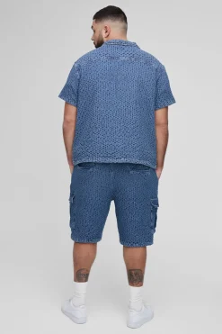 Plus Chemise surchemise boxy en denim texturé