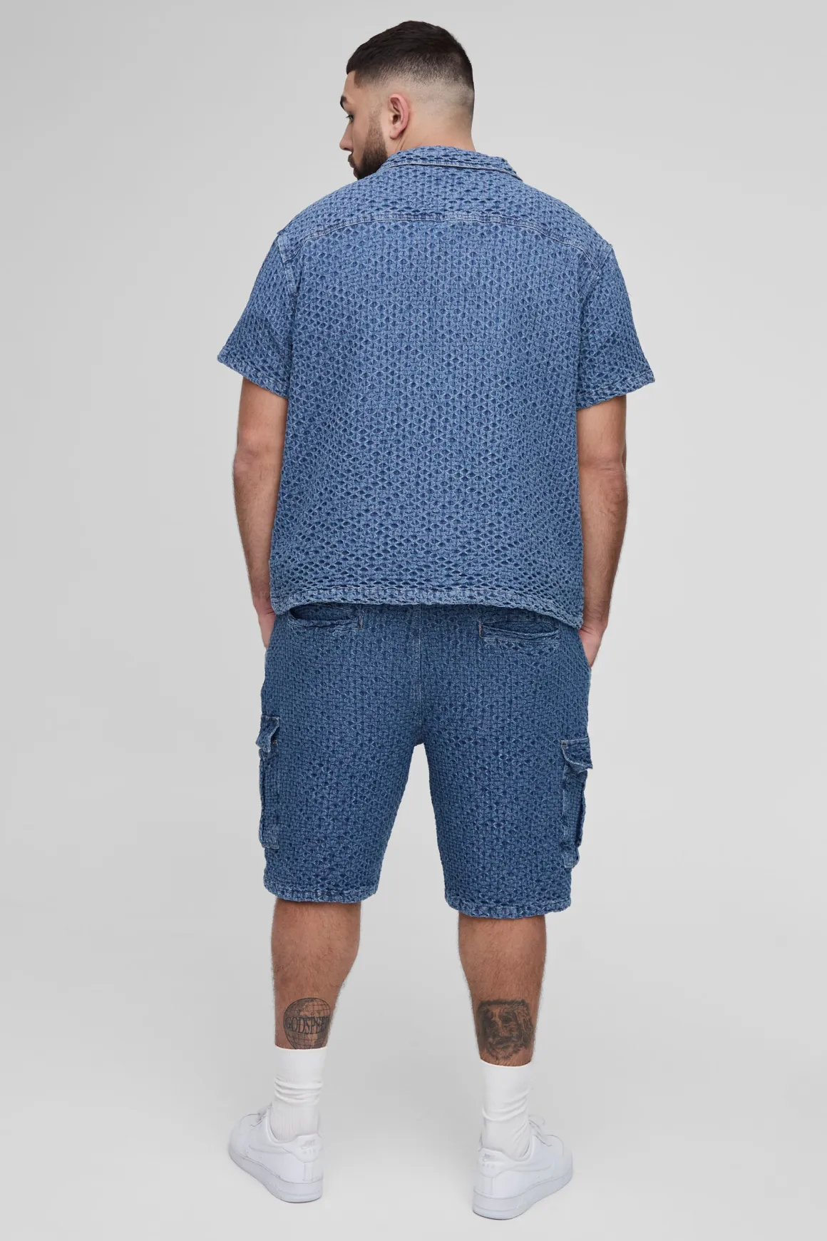 Plus Chemise surchemise boxy en denim texturé