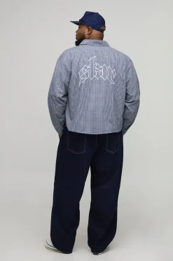 Plus : chemise surdimensionnée, boxy, brodée à micro-carreaux