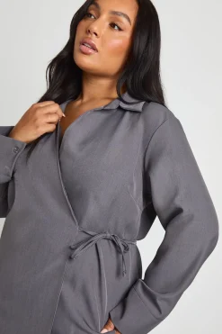 boohoo Plus Chemise tissée à nouer<Femme Tops D’Automne|Tops
