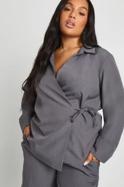 boohoo Plus Chemise tissée à nouer<Femme Tops D’Automne|Tops