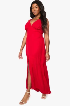 Plus Chiffon Robe Maxi Godet en Chiffon Sous-Buste