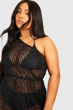 Plus Combinaison de plage en maille jersey à une épaule