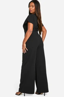 boohoo Plus Combinaison Grande Taille à Enveloppement et Jambes Larges<Femme Combinaisons Et Combishorts