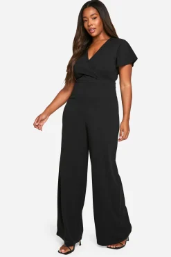 boohoo Plus Combinaison Grande Taille à Enveloppement et Jambes Larges<Femme Combinaisons Et Combishorts