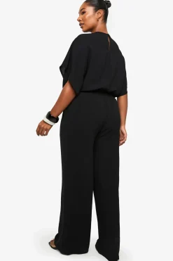 PLUS COMBINAISON GRANDE TAILLE À MANCHES BLOUSON ET JAMBE LARGES