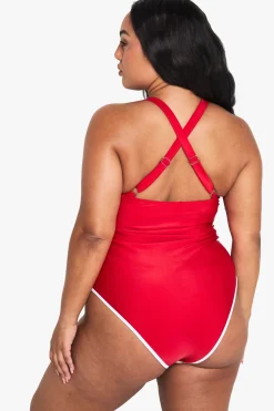 Plus Contrast Binding Swimsuit