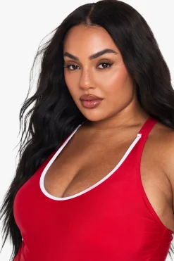 Plus Contrast Binding Swimsuit