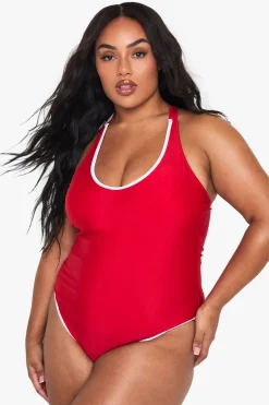Plus Contrast Binding Swimsuit