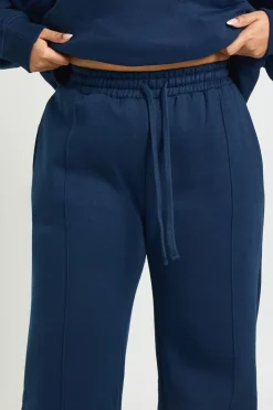 Plus Core Basique Détail de pintuck Ceinture profonde Jogger à jambes larges
