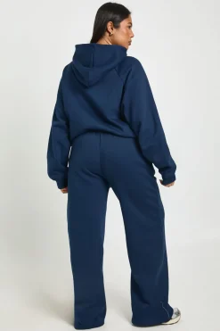 Plus Core Basique Détail de pintuck Ceinture profonde Jogger à jambes larges