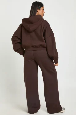 Plus Core Basique Détail à plis pincés Ceinture profonde Pantalon de jogging à jambes larges