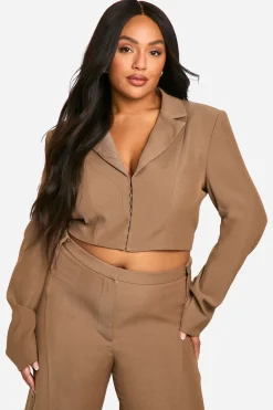 Plus Corset Detail Tailored Blazer