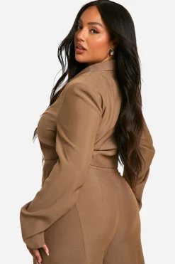 Plus Corset Detail Tailored Blazer