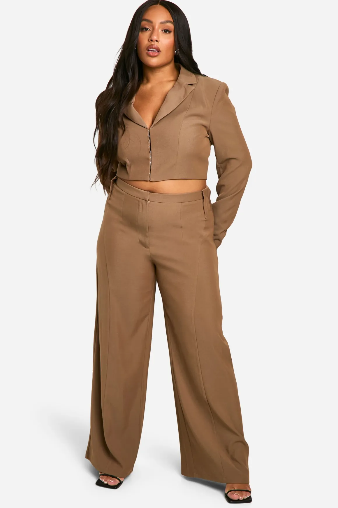 Plus Corset Detail Tailored Blazer
