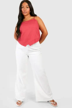 boohoo Plus Cotton Débardeur asymétrique<Femme Tops|Looks Bordeaux