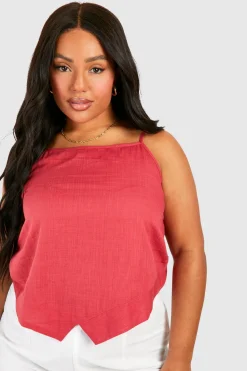 boohoo Plus Cotton Débardeur asymétrique<Femme Tops|Looks Bordeaux