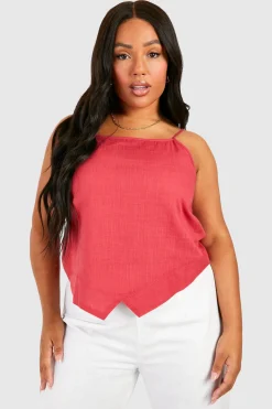 boohoo Plus Cotton Débardeur asymétrique<Femme Tops|Looks Bordeaux