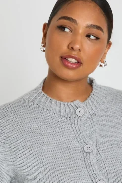 boohoo Plus Crew Neck Button Front Cardigan<Femme Pulls Et Gilets|Toutes Les Mailles