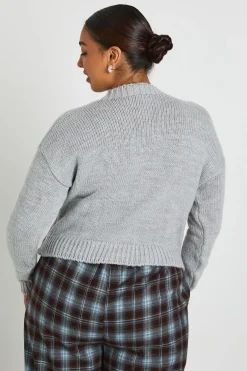 boohoo Plus Crew Neck Button Front Cardigan<Femme Pulls Et Gilets|Toutes Les Mailles