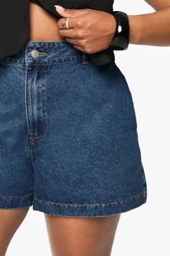 Plus Denim Mom Short