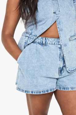 Plus Denim Mom Short