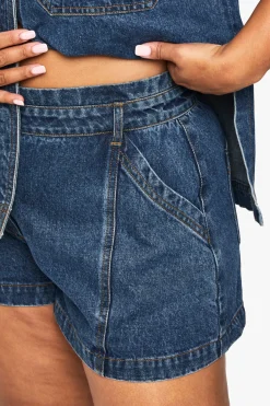 Plus Denim Seam Detail Flippy Denim Short