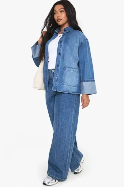 Plus Denim Shirt Jacket