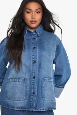 Plus Denim Shirt Jacket