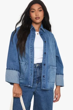 Plus Denim Shirt Jacket