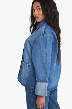 Plus Denim Shirt Jacket