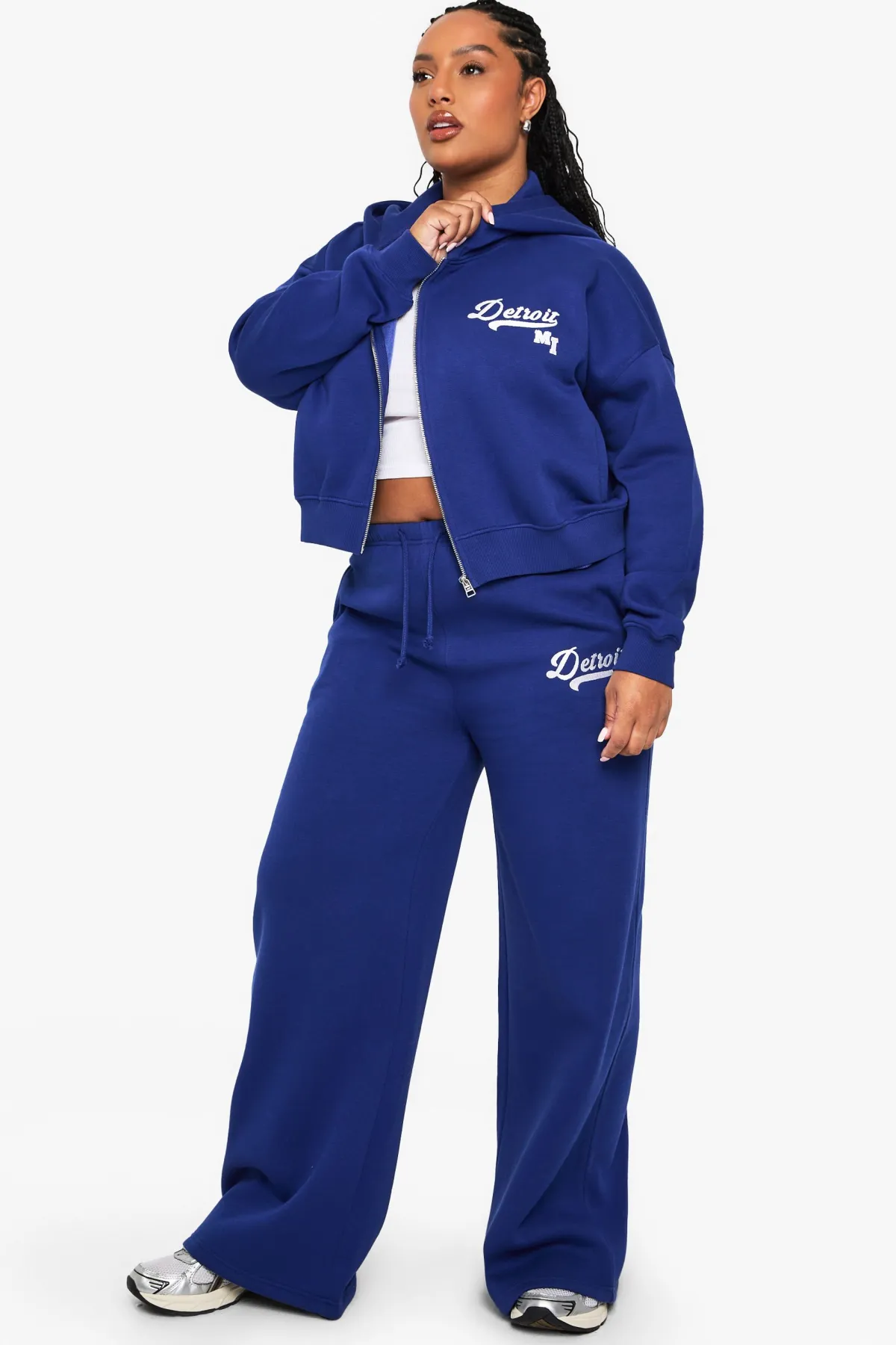boohoo PLUS DETROIT HOODIE À CAPUCHE ZIPPÉ SURDIMENSIONNÉ<Femme Sweats À Capuche Et Sweats|Sweats À Capuche Et Sweatshirts