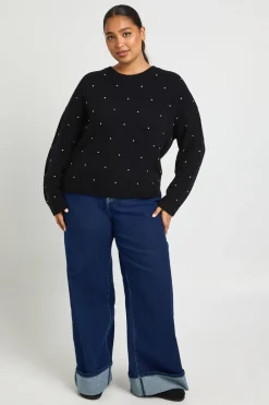 Plus Diamante Pull à col rond